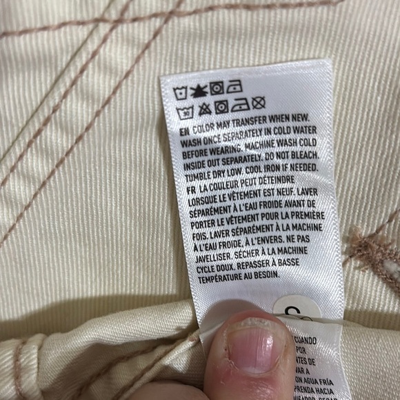 American Eagle Boyfriend Denim Jacket Women's Size M Bone Cream - Picture 9 of 9